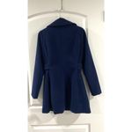 Forever 21 women double-breasted bleu Peacoat size S front pockets wide collar Photo 2