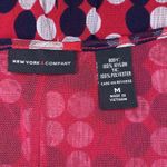 Polka Dot Blouse V Neck Short Sleeve Shirt Red White Black Medium Photo 8