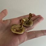 Orange 80s Costume Jewelry Earrings Gold Photo 4