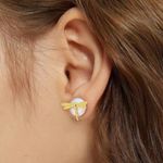 Artisan  Handmade 925 Silver Dragonfly Dainty Pearl - The Enchanted Earrings Photo 3