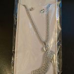 New Silver High Heeled Shoe w crystals & crystal studs Photo 0