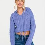 Aeropostale Hooded Cable Knit Cropped Sweater Crop Top Hoodie Size Small S Photo 1