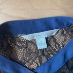 LC Lauren Conrad Western Button Down Blouse Blue Lace Small Shirt Top Cowgirl Photo 2