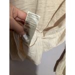 We The Free Free People Shirt Womens Medium Natasha Long Sleeve Ruched Beige Photo 4