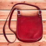Vintage Amen Acres Red Leather Saddlebag Crossbody Shoulder Bag USA Photo 0