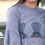 Altar'd State Bell Sleeve Lace Cutout Top Photo 0