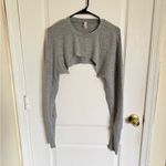Alo Yoga  Gray Long Sleeve Cropped Shrug Sweater Photo 3