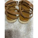 Vince Camuto Sandals Espadrille Brown Strappy Leather Flats Size 9.5 Women’s Photo 3