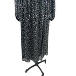 Astr the Label Dress Maxi Smocked Long Sleeve Floral Print Black Purple Size XL Photo 5