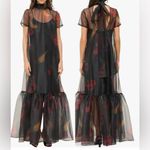 STAUD NWOT  Calluna Floral Sheer Organza Farmers Market Black Maxi Dress sz S Photo 1