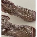 Bisou Bisou  Leather shoes size 7.5 Pink Crystal Stone Womens Prom Shoes heels Photo 5