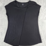 Gaiam  Womens Black Top Short Sleeve Size L Large Photo 0