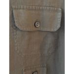 Chicos Design Olive Green Linen Utility Button Up Shirt Women Size M Long Sleeve Size M Photo 4
