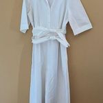 Gal Meets Glam White Tie Sawyer Poplin Jumpsuit Wide cropped leg size 14 Photo 3