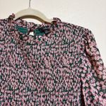 Lulus Floral Forever Green and Pink Smocked Long Sleeve Skater Mini Dress Size L Photo 4