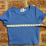 Princess Polly  classic crop organic cotton & elastane Blue Ribbed Top tshirt Photo 5