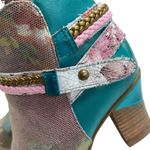L’ARTISTE GAVIVA TURQUOISE LEATHER ANKLE BOOT Blue Size 7 Photo 4