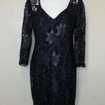 Nanette Lepore  Black Floral Lace Dress 6 NWT Photo 1