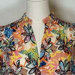 JADE | Melody Tam Colorful Floral 3/4 Sleeve Split Neck Blouse Women’s Size XS Blue Photo 1