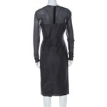 ✨Escada Metallic Grey Wool Blend Sheer Yoke Dariello Pencil Sz 36/6 Dress✨ Black Photo 5