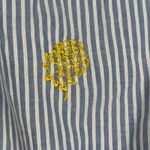 J.Crew  Shirt Blue White Striped Tie-Front Tank Sleeveless Embroidered Size 8‎ Photo 4