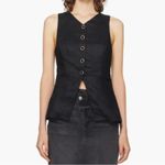 Reformation  Black Linen Aspen Vest. Size 2. New With Tags. Photo 3