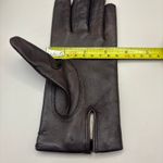 American Vintage VTG Leather Gloves Sz 7 Brown Knit Fabric Lined Unbranded Braided Embellished Photo 7