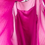 Eileen Fisher Sheer Silk Georgette Boat Neck Sleeveless Midi Dress Sangria M NWT Photo 8