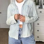 American Eagle Women's Lightwash Denim Shirt Photo 1