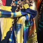 Colorful Patterned Long Sleeve Dress Blue Size XL Photo 7