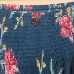 Billabong  Women’s Floral Print Smocked Tube Babydoll Blouse Flared Sleeves Photo 3