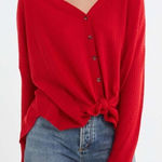 Urban Outfitters ✨ OUT FROM UNDER RED JOJO OVERSIZED WAFFLE KNIT THERMAL TOP ✨ Photo 0
