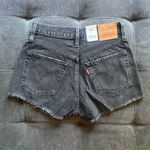 Levi's Levi’s 501 Original Fit High Rise Distressed Cutoff Black Denim Shorts Photo 8