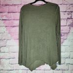 Knox Rose  SAGE GREEN FLOWY BOHO CROCHET DETAILED NECKLINE SHARKBITE HEM BLOUSE M Photo 1