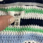Aerie  Women's L Multicolor Striped Crochet Halter Crop Top Summer y2k Photo 2
