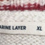 Marine layer  Wool Blend Cream/Sunset Adalyn Stripe Trim V-Neck Sweater Size XL Photo 5