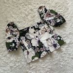 Maje  Top Loflower 100% Cotton Square-Neck Puff Sleeve 70’s Floral Print Sz US S Photo 3