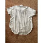 Gloria Vanderbilt  White Button Front Blouse Dolman Short Sleeve Top Size M Photo 6