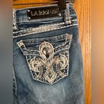 L.A. Idol USA   Bling Thick Stitch Bootcut Jeans Size 7 Photo 5