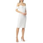 Dress the Population  • Solid White Ivory Scalloped Trim Adrian Dress Photo 10