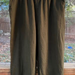 Quince Women's Dark Green Cropped Wide Leg Pull On Pants 100% Linen Size XL Photo 0