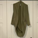 Athleta ETHEREAL COCOON WRAP OPEN CARDIGAN SWEATER Shadow Olive Size XXS / XS Photo 3
