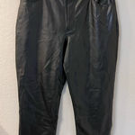 Abercrombie & Fitch  90s Straight Ultra High Rise Vegan Leather Pants 32/14 Short Photo 0