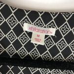 Xhilaration Cardigan Top Tie Bell Sleeve Geometric Boho Tassel Black Orange M Photo 2