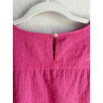 Loft Women's Hot Pink Clip Smocked Dots Long Sleeve Ruffle Blouse Top Size Large Photo 7