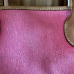 Dooney & Bourke Hot Pink Canvas Tote Purse Bag Leather Handle And Accents Photo 3