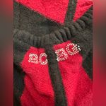 BCBGMAXAZRIA Vintage Y2K Rabbit Hair Knit Bedazzled Long Hooded Sweater Size XL Photo 3