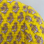 Antik Batik Mori Quilted Jacket Coat Womens Sz Medium Cotton Boho Yellow Floral Photo 10