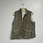 Mud Pie  Olive Green Duncan Quilted Sherpa Vest Sz M Photo 1