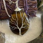 Handmade Tigers Eye Tree of Life Silver tone Pendant š¤āØ Photo 0
